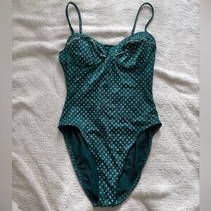Vintage Emerald One-Piece Swimsuit size medium